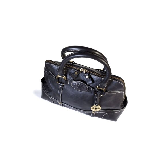 Prix De Dressage Satchel Black Leather Ghurka Style Satchel Purse - Picture 3 of 11